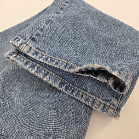 Rue 21 Blue Jeans Mens 32 Waist 34 Length Light Wash Straight Leg Distressed Mid - Picture 6 of 9